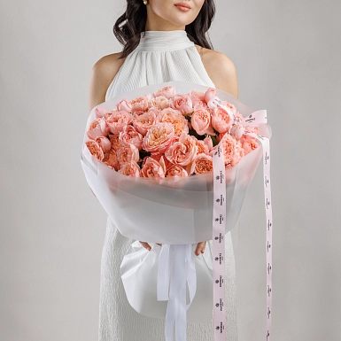 Букет из кустовых пионовидных роз "Julie" S - фото 3