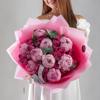 Букет с пионами "Пон-пон" - фото 3