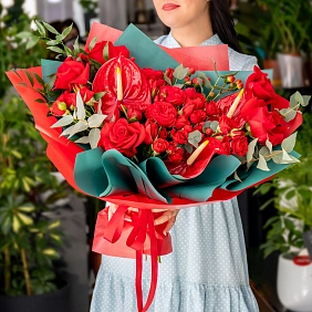 Букет с антуриумом "Купидон"