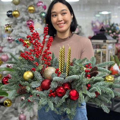 Новогодняя композиция "Хвойный лес" - фото 2