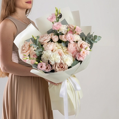 Букет с пионовидными розами "Небеса" - фото 3