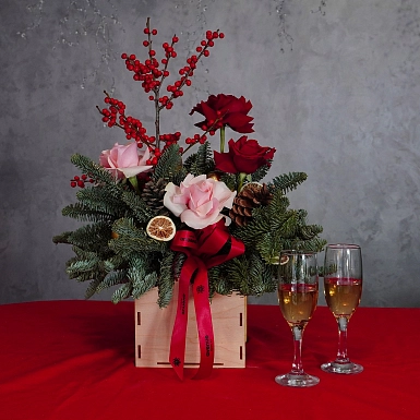 Новогодняя композиция "Зимние краски" - фото 4