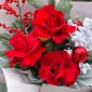 Зимний букет из роз "Привет от Санты" - фото 3