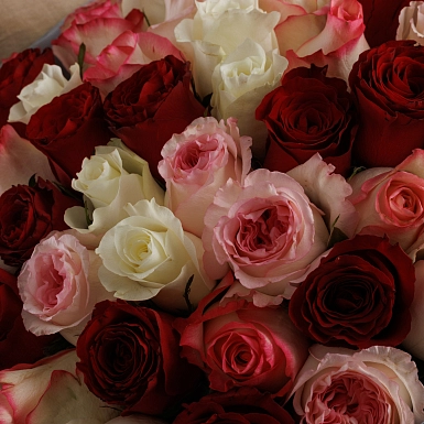 Букет из 51 микс розы 50 см "Тянь-Шань" - фото 5