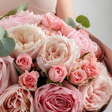 Букет из роз David Austin "Пионовидный оригами" - фото 5