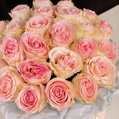 Коробка из 25 розовых Голландских роз - фото 5