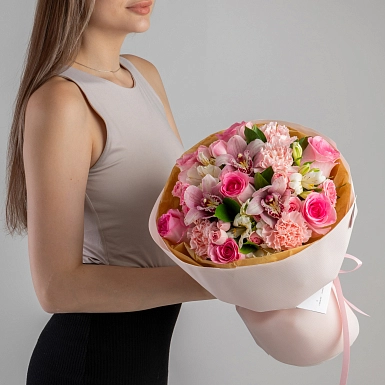 Букет с орхидеей "Монпасье" - фото 1