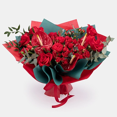 Букет с антуриумом "Купидон" - фото 5