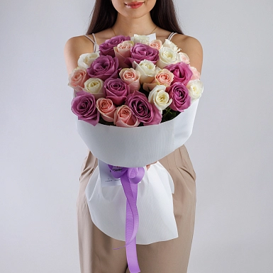 Букет из Голландских микс роз 50 см "Sweet" S - фото 1