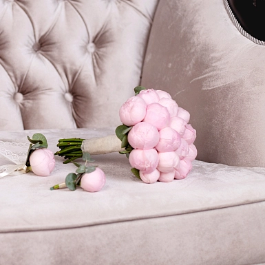 Букет невесты из пионов "Элоди" - фото 4