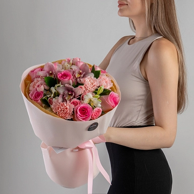 Букет с орхидеей "Монпасье" - фото 3