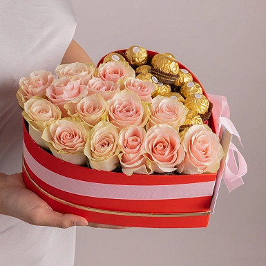 Композиция в сердце "Розовая Симфония" - фото 3