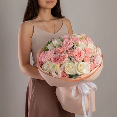 Букет из пионовидных роз "Нежность" - фото 4