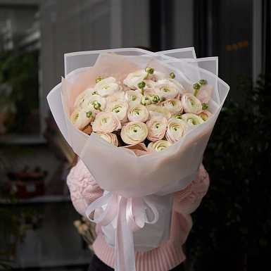 Букет из 25 ранункулюсов "Лоран" - фото 1
