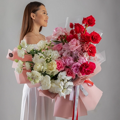 Букет с орхидеей фаленопсис "Омбре" фото