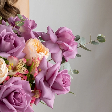 Композиция из роз в коробке "Lavender" - фото 3