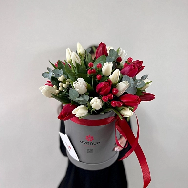 Разноцветные тюльпаны в коробке "Candy mix" - фото 2