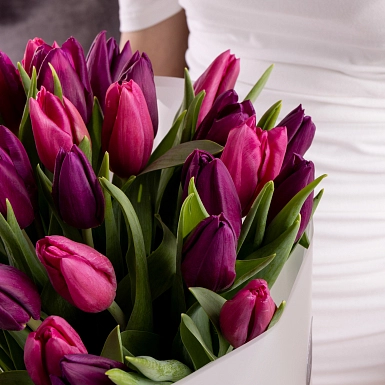 Букет из тюльпанов "Фиолетовый микс" S - фото 6