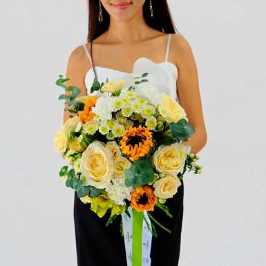 Букет с подсолнухами "Палитра природы" - фото 4