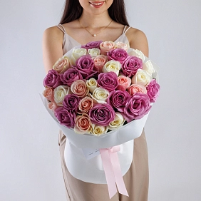 Букет из Голландских микс роз 50 см %22Sweet%22