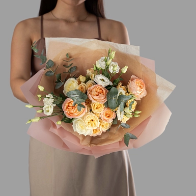 Букет с пионовидными розами "Принцесса" S - фото 3