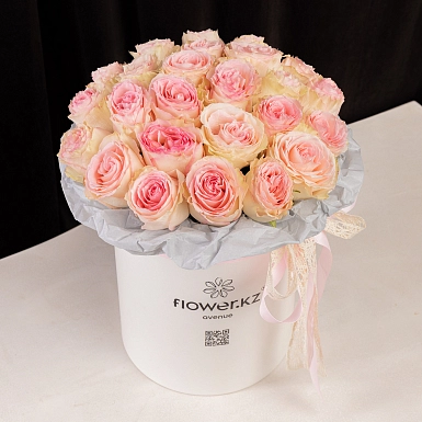 Коробка из 25 розовых Голландских роз - фото 2