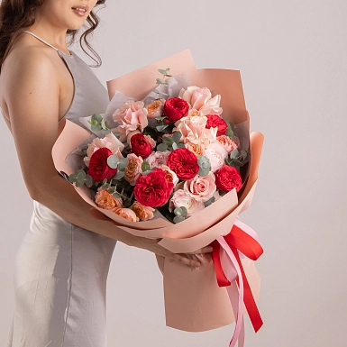 Букет из пионовидных роз "Аромат любви" - фото 2