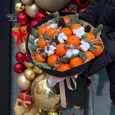 Новогодний букет "Мандариновая сказка" - фото 2