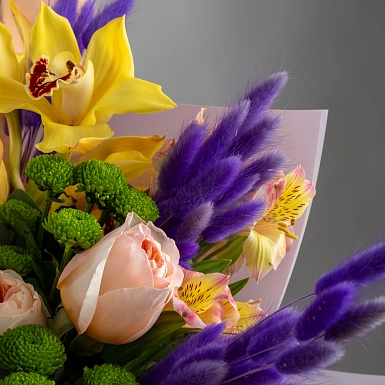 Букет с орхидеями "Лучезарная улыбка" - фото 5