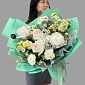 Букет из пионов и гортензии "Жемчуг" фото
