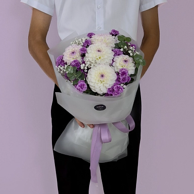 Букет с георгинами "Любимому учителю" - фото 3