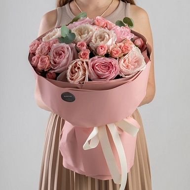 Букет из роз David Austin "Пионовидный оригами" - фото 3