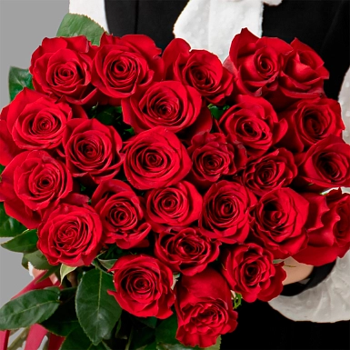 Букет из 25 красных роз 100 см - фото 3