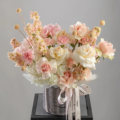 Композиция в плетенном кашпо "Ласковая моя" - фото 2