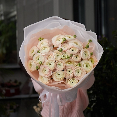 Букет из 25 ранункулюсов "Лоран" - фото 2