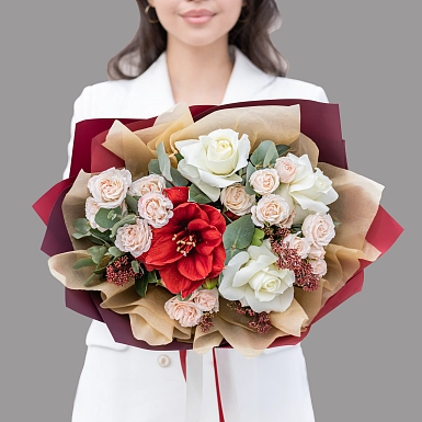 Букет из амариллиса "Red velvet" S - фото 3