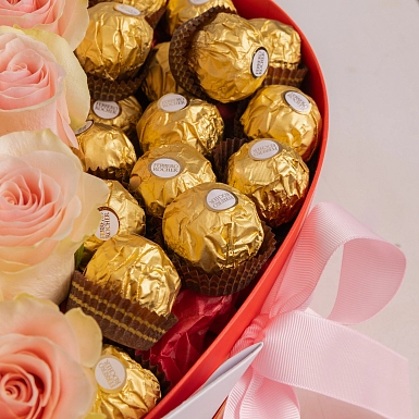 Композиция в сердце "Розовая Симфония" - фото 6