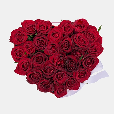 Голландские розы в стильных коробках в форме сердца S - фото 3