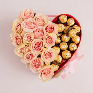 Композиция в сердце "Розовая Симфония" - фото 2