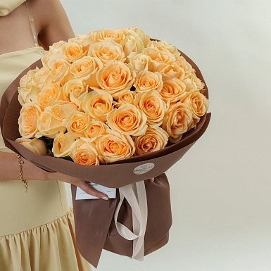 Букет из 51 кремовой розы 50 см "Тянь-Шань" - фото 3