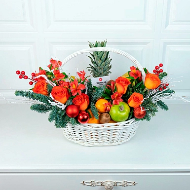 Фруктовая корзина "Новогодний натюрморт" - фото 2