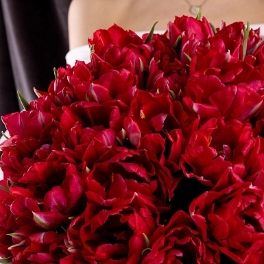 25 пионовидных малиновых тюльпанов - фото 6
