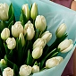 Букет из белых тюльпанов "Белый танец" S - фото 5