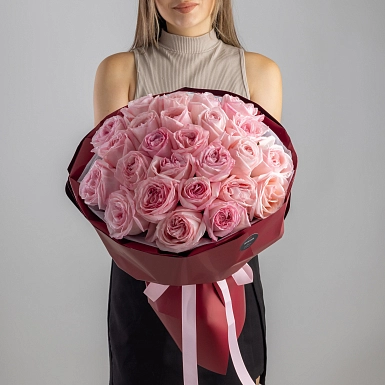 Букет из пионовидных роз Pink Ohara S - фото 2