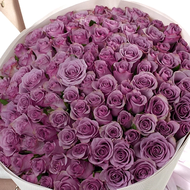 Букет из 101 фиолетовой розы 50 см "Тянь-Шань" - фото 3