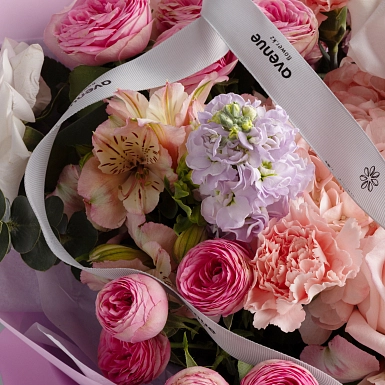 Букет из маттиолы и гортензии "Признание" - фото 5