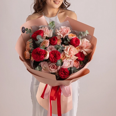 Букет из пионовидных роз "Аромат любви" - фото 5