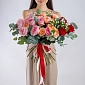 Букет с пионовидными розами "Цветочный градиент" - фото 3